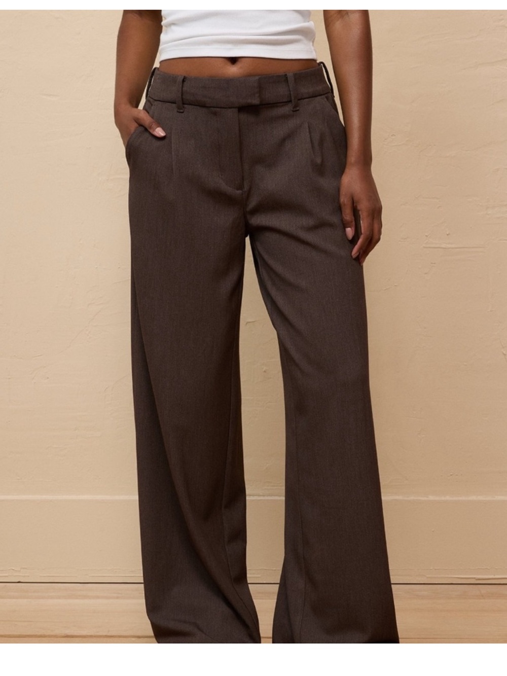 American Eagle wide leg trouser pants size 10 brown